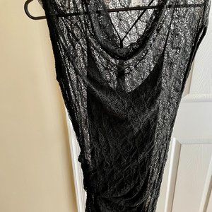 The Helmut Lang Ruched Lace Dress